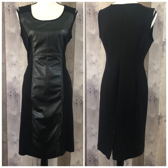 Alfani Dresses & Skirts - ALFANI Black Faux Leather Sleeveless Dress